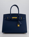 *VERY RARE* Hermès Birkin 30 Sellier Bag Deep Bleu Epsom Leather with Gold Hardware