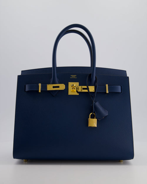 *VERY RARE* Hermès Birkin 30 Sellier Bag Deep Bleu Epsom Leather with Gold Hardware
