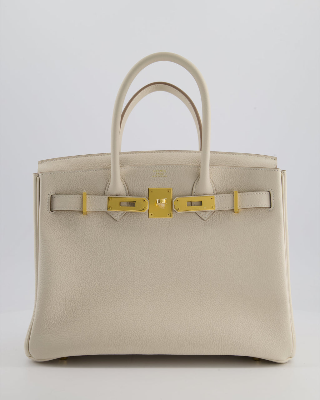 *RARE* Hermès Birkin 30 Retourne Bag in Craie Togo Leather with Gold Hardware