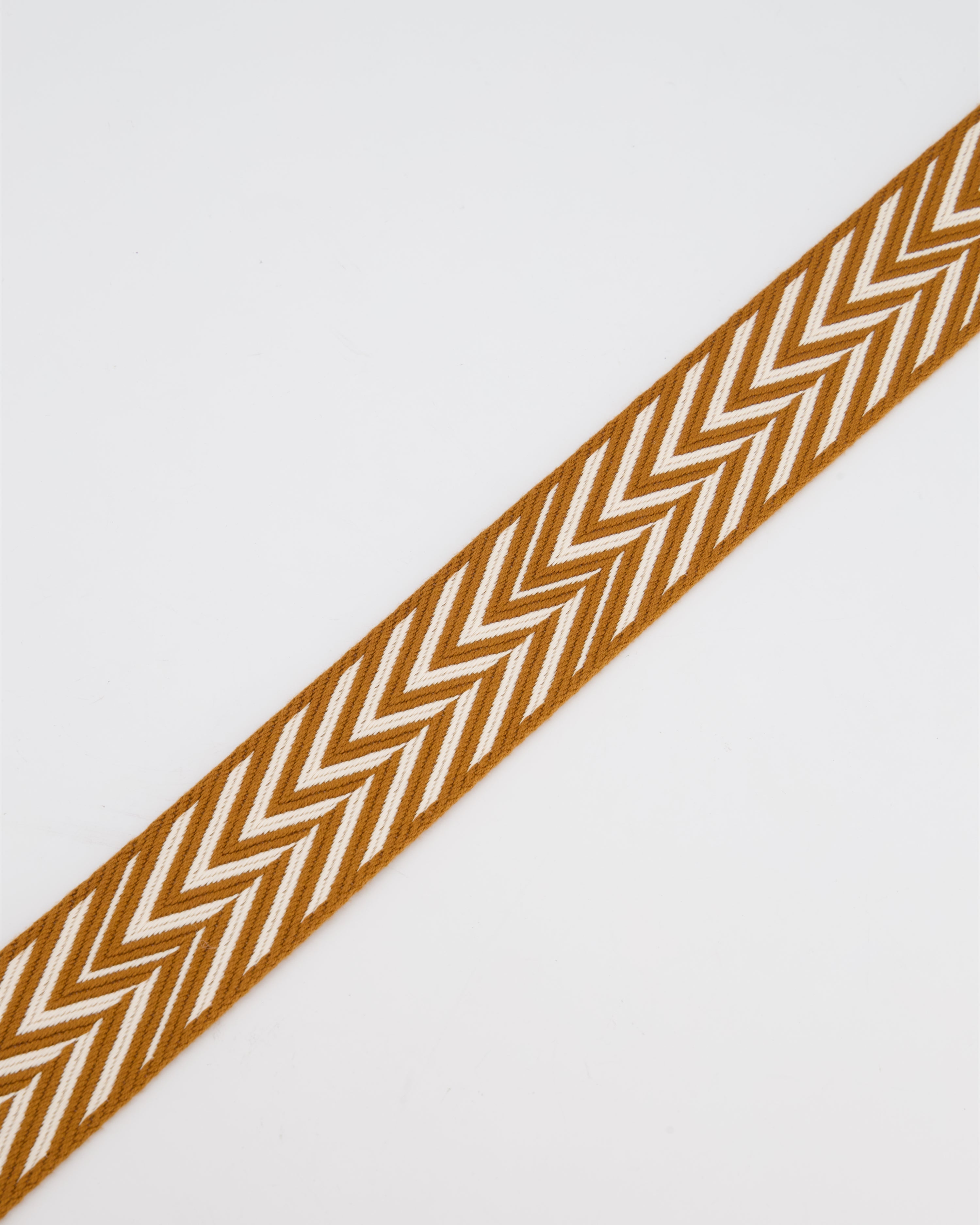 Hermès Gold & White Sangle ZigZag 50mm Bag Strap RRP £1020