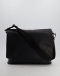 Louis Vuitton Black GM Messenger Bag in Damier Calfskin Leather with Silver Hardware