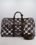 Louis Vuitton Brown Bandouliere Chessboard Keepall 50 in PVC & Monogram Coated Canvas with Matte Brown Hardware