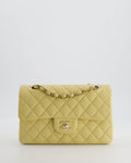 *RARE COLOUR* Chanel Small Classic Double Flap Bag in Butter Yellow Caviar Leather with Champagne Gold Hardware