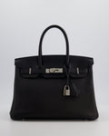 *RARE* Hermès Birkin 30 Retourne Bag in Noir Togo Leather with Palladium Hardware