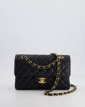 Chanel Black Small Classic Double Flap Bag in Caviar Leather with Gold Hardware