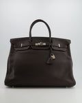 *FIRE PRICE* Hermès Birkin 40 Bag in Ebene Clemence Leather with Palladium Hardware