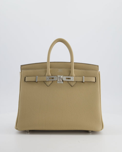 *RARE* Hermès Birkin 25 Retourne Bag in Trench Togo Leather with Palladium Hardware