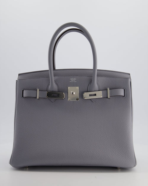*NEW COLOUR* Hermès Birkin 30 Retourne Bag in Gris Pantin Togo Leather with Palladium Hardware
