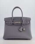 *NEW COLOUR* Hermès Birkin 30 Retourne Bag in Gris Pantin Togo Leather with Palladium Hardware