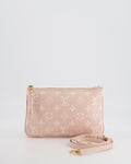 Louis Vuitton Pink and White Empreinte Monogram Double Zip Pochette Bag with Gold Hardware RRP £1,480
