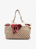 Gucci Positano Scarf Tote Beige And Ebony GG Supreme Canvas