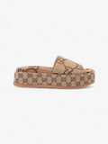 Gucci GG Platform Slides Beige  Canvas EU 39.5 UK 6.5