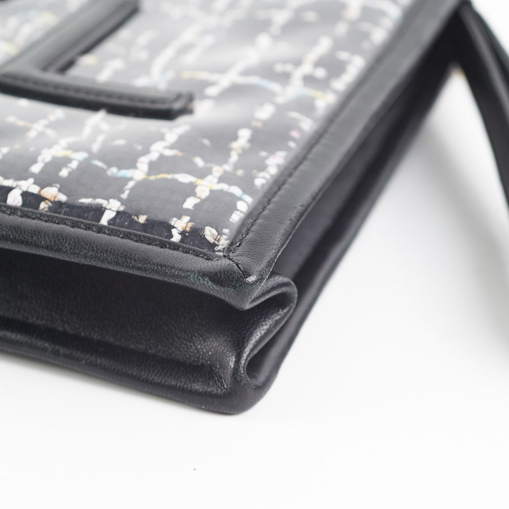 Chanel PVC Black Tweed Clutch