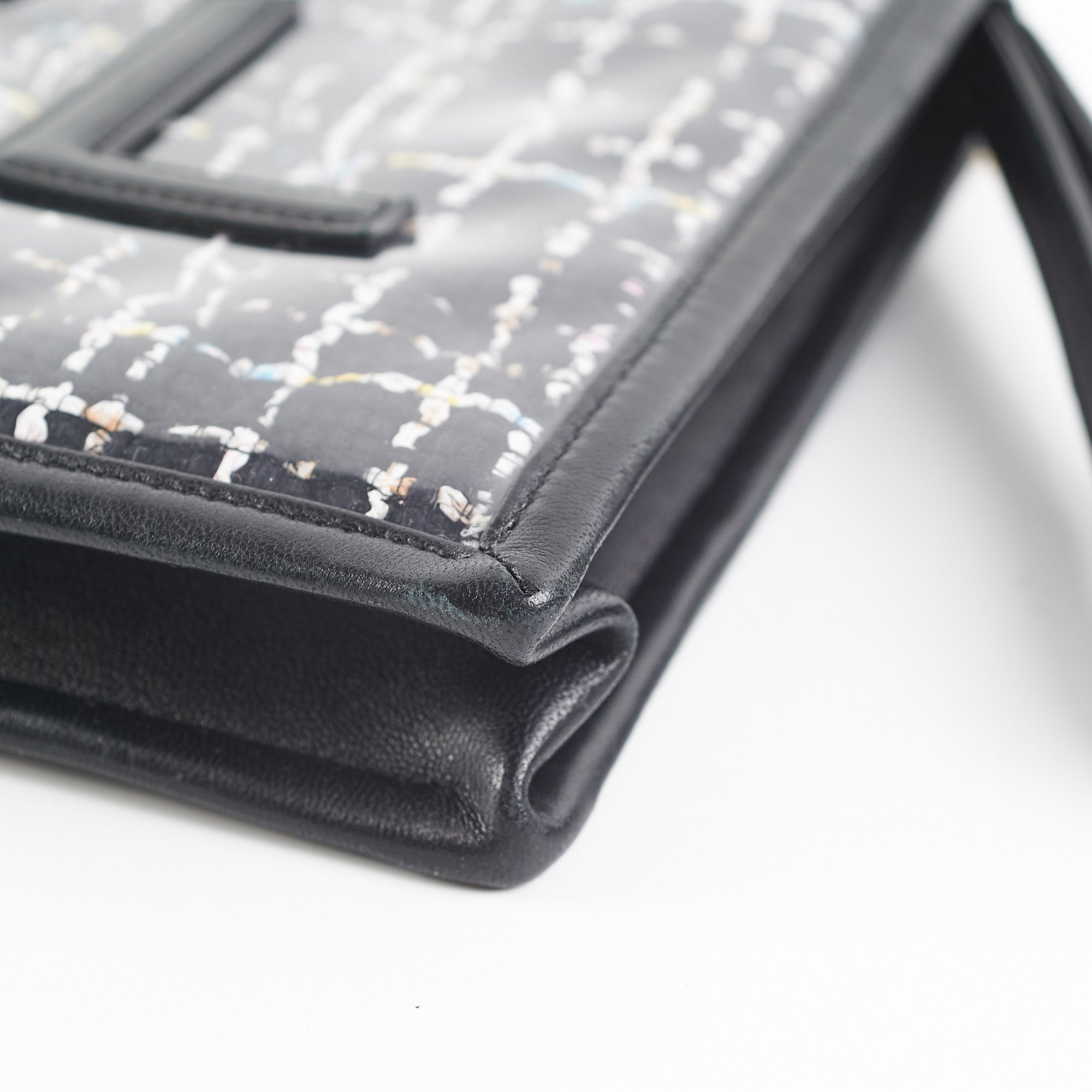 Chanel PVC Black Tweed Clutch