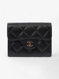 Chanel Classic Flap  Holder Black Lambskin Leather