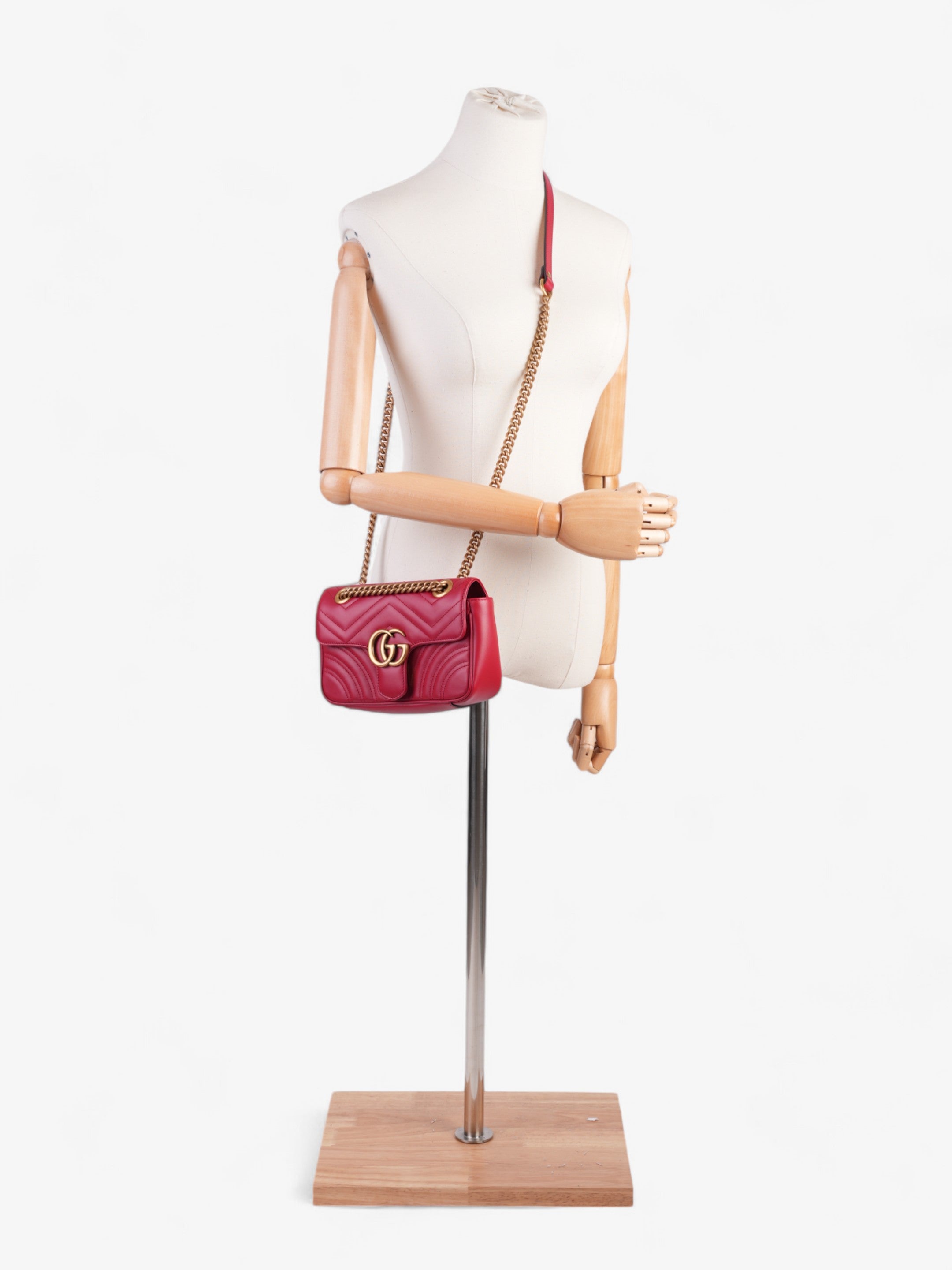 Gucci GG Marmont Red Matelasse Leather Mini