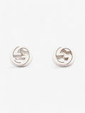 Gucci Interlocking G Earrings Silver Silver Sterling