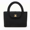 Chanel Vintage Black Caviar Rope-embellished Tote Bag