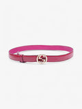 Gucci Interlocking G Belt Pink Patent Leather 95cm 38mm