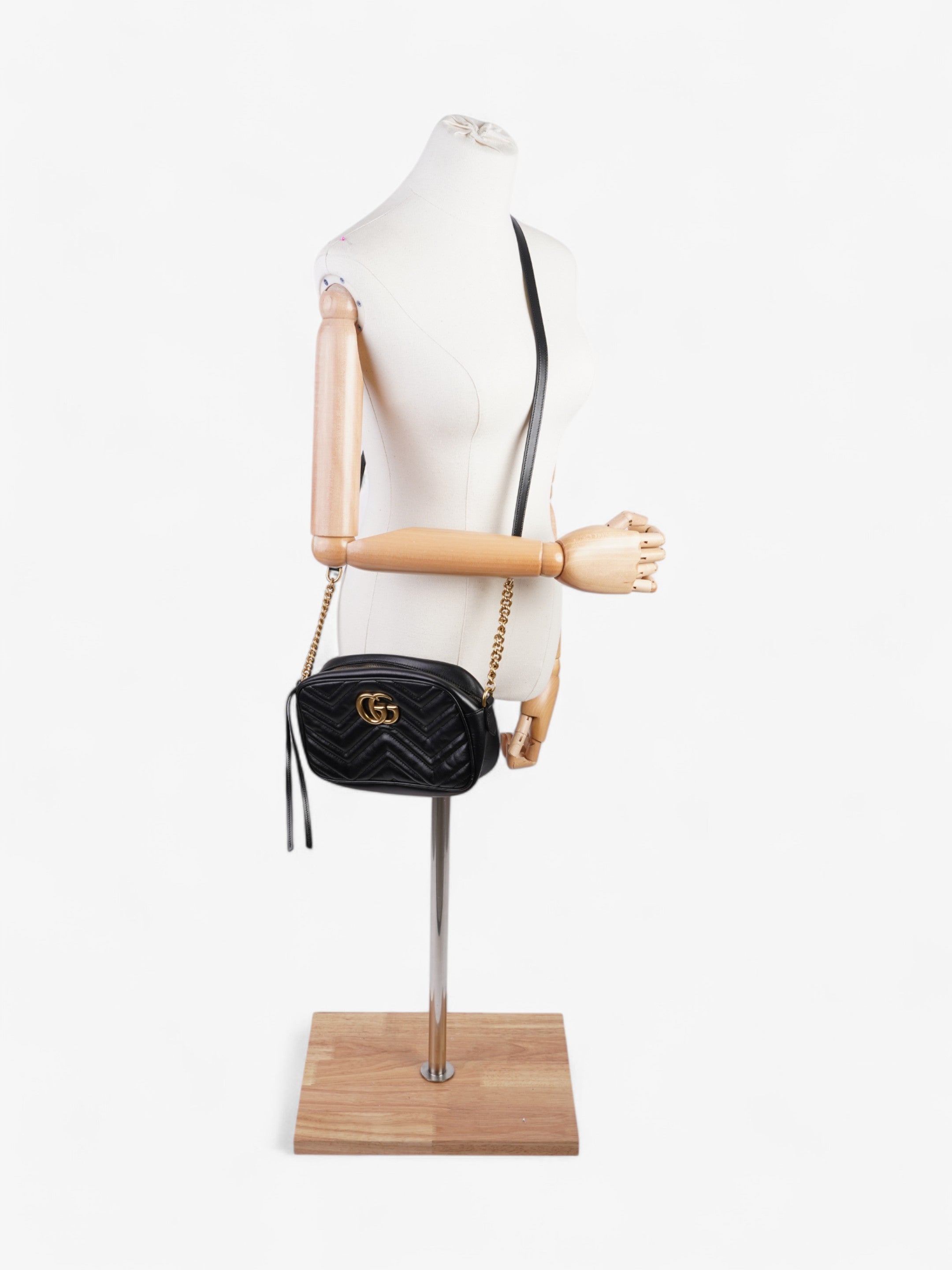 Gucci GG Marmont Black Matelasse Leather Small