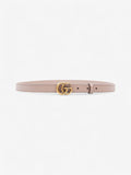 Gucci GG Marmont Thin Belt Rose Beige  / Gold Leather 100cm / 40"