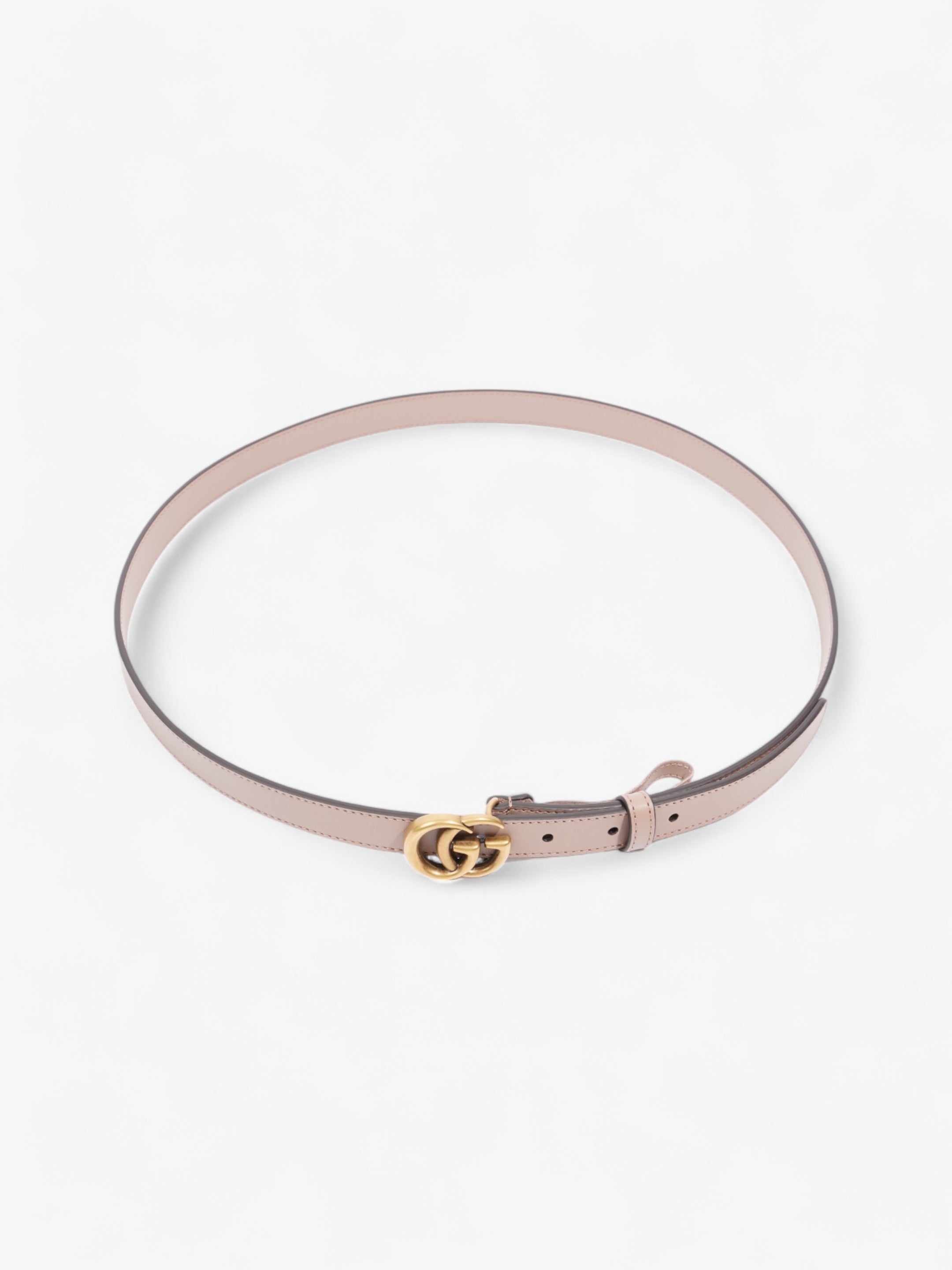 Gucci GG Marmont Thin Belt Rose Beige  / Gold Leather 100cm / 40"