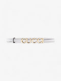 Gucci Buckle Thin Belt Silver Leather 85cm / 34"