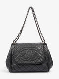 Chanel CC Accordion Flap Black Caviar Leather