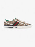 Gucci GG Tennis 1977 Sneakers Beige  / White / Green Canvas EU 38 UK 5