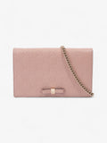 Gucci Bow Continental Chain Wallet Pink Guccissima Leather