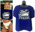 Chanel 19C La Pausa Runway Blue Blouse Top Shirt FR 42
