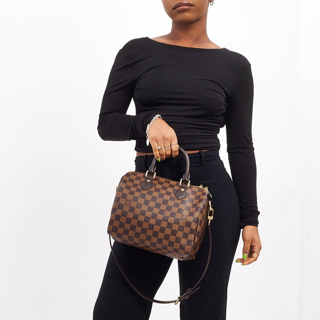 Louis Vuitton Speedy Bandoulière 25 Handbag - Damier Ebene Brown