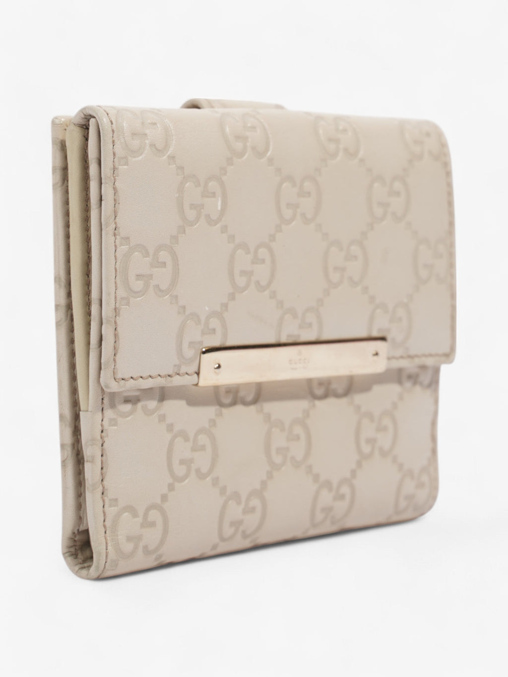 Gucci French Flap Wallet Mystic White Calfskin Leather