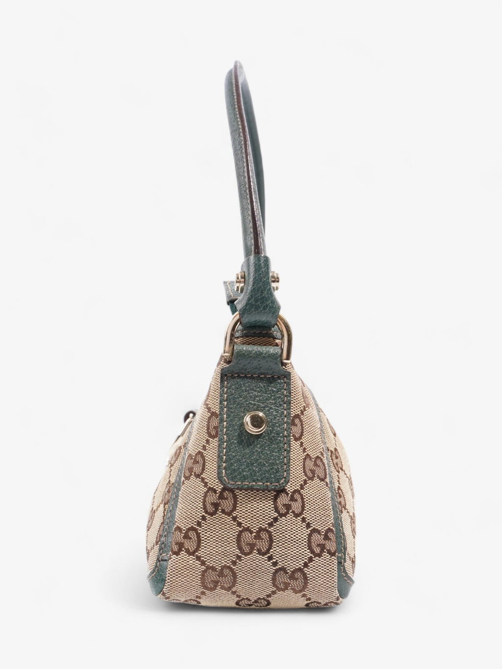 Gucci Abbey D Ring Beige And Ebony GG Supreme / Green Canvas