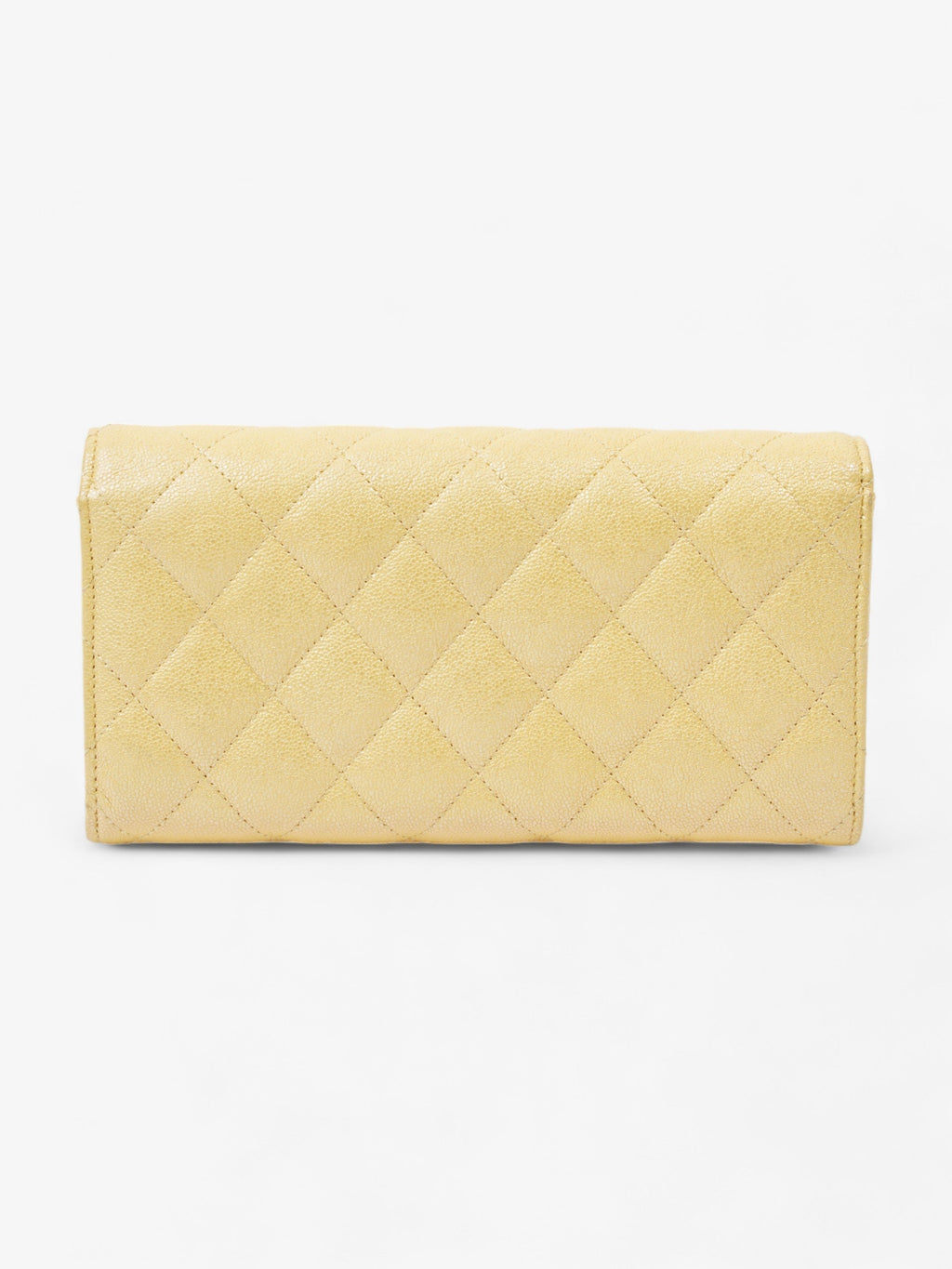 Chanel Classic Flap Bifold Wallet Yellow Caviar Leather
