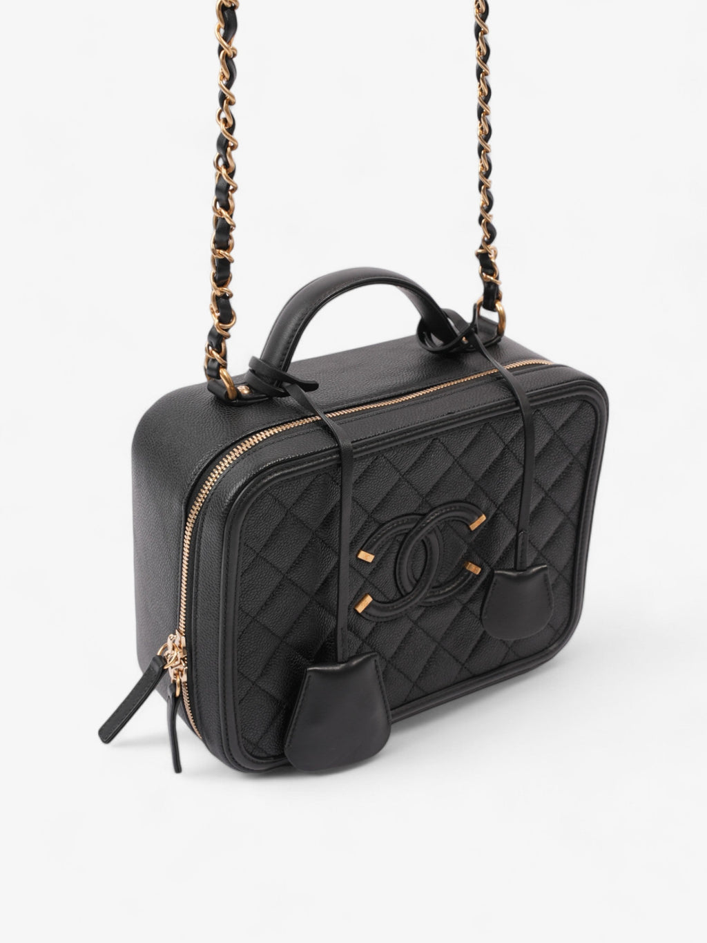 Chanel CC Vanity Case Black Caviar Leather
