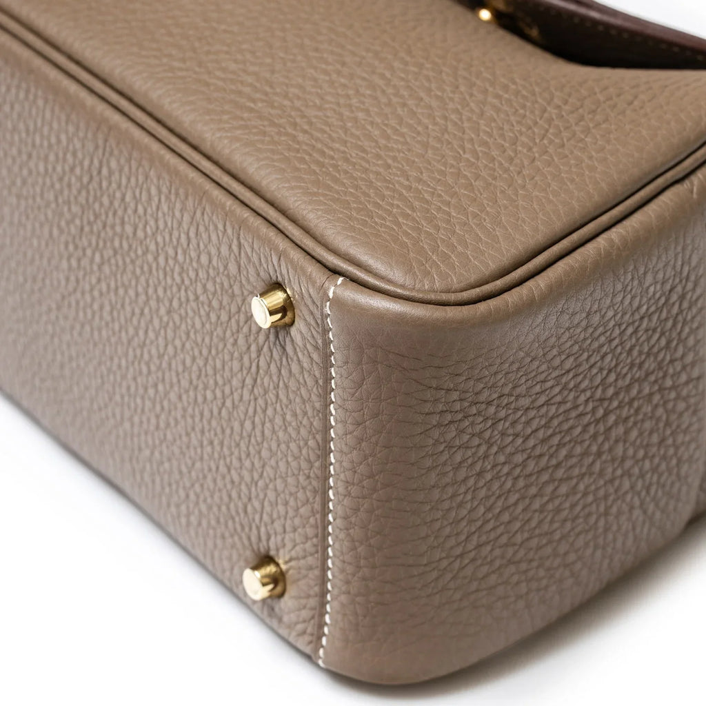 Hermès Mini Lindy I Etoupe Clemence Gold Hardware