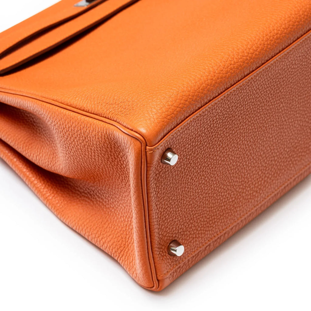 Hermès Kelly 35 Orange Togo Palladium Hardware