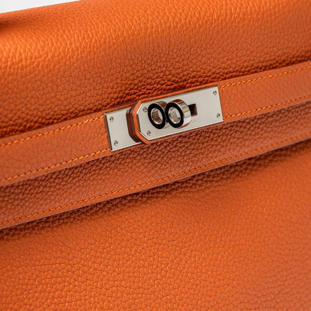 Hermès Kelly 35 Orange Togo Palladium Hardware