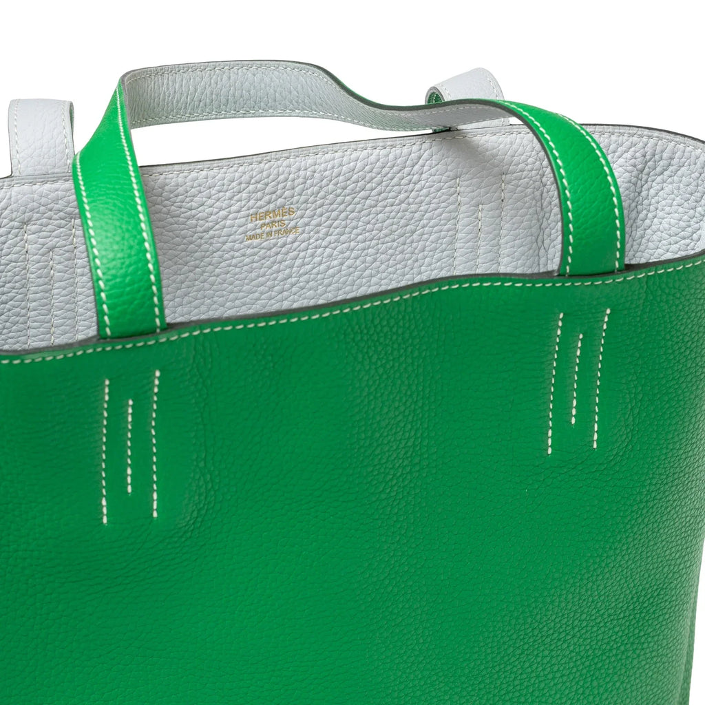 Hermès Double Sens 28 Blue/Vert Bicolor Clemence