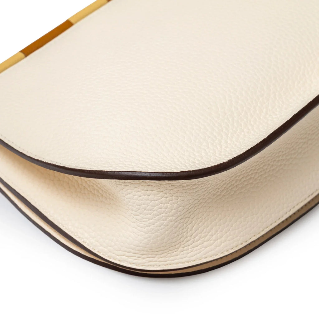 Hermès Sac Saut 25 Bag Clemence/Chevre Mysore Nata/Caramel/Etoupe Gold Hardware