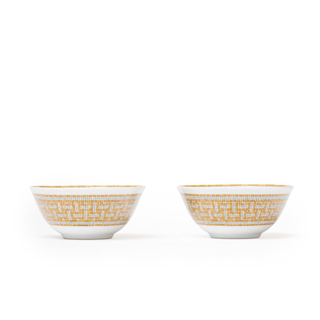 Hermès Mosaique au 24 Gold Rice Bowl Set of Two