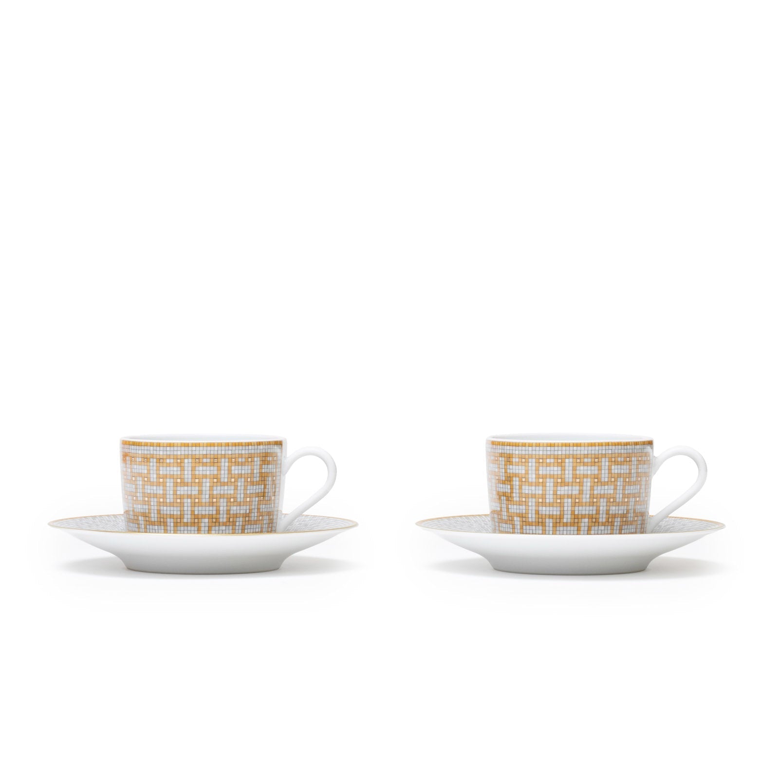 Hermès Mosaique au 24 Gold Tea Cup Set of Two