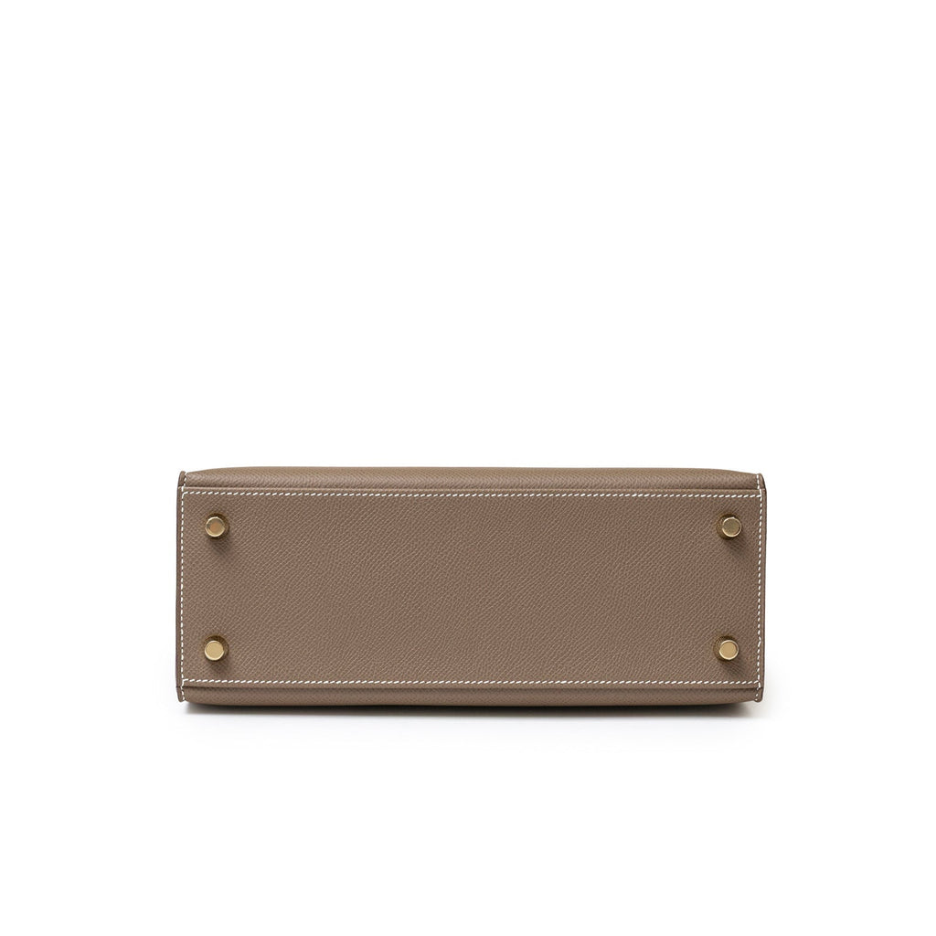 Hermès Kelly 25 Sellier Etoupe Epsom Gold Hardware