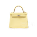 Hermès Kelly 25 Retourne Togo Jaune Poussin Palladium Hardware