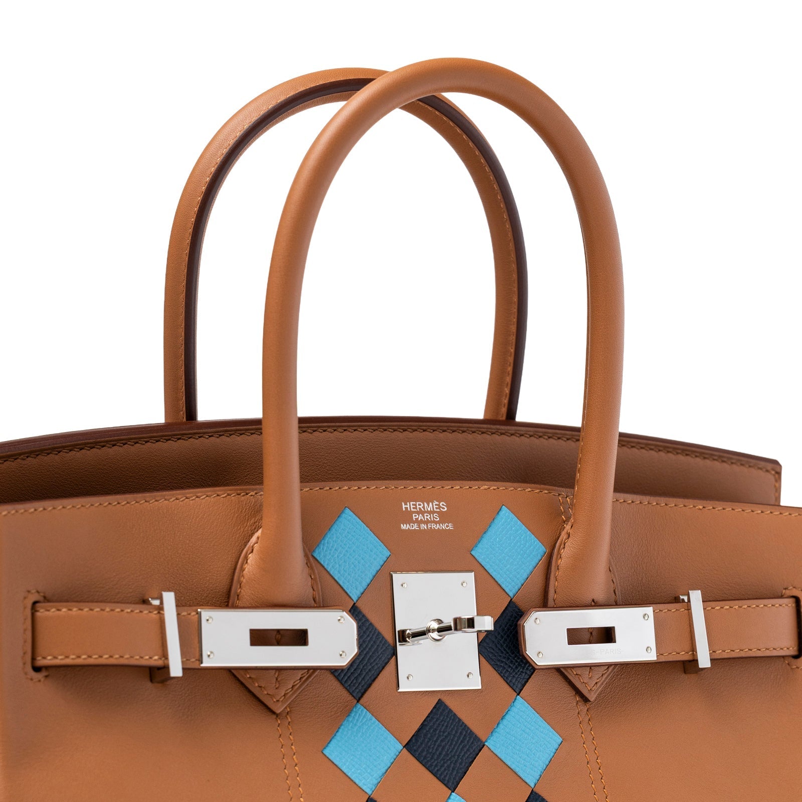 Hermès Birkin 30 Tressage Gold/Blue Du Nord/Blue Indigo Swift/Epsom Palladium Hardware