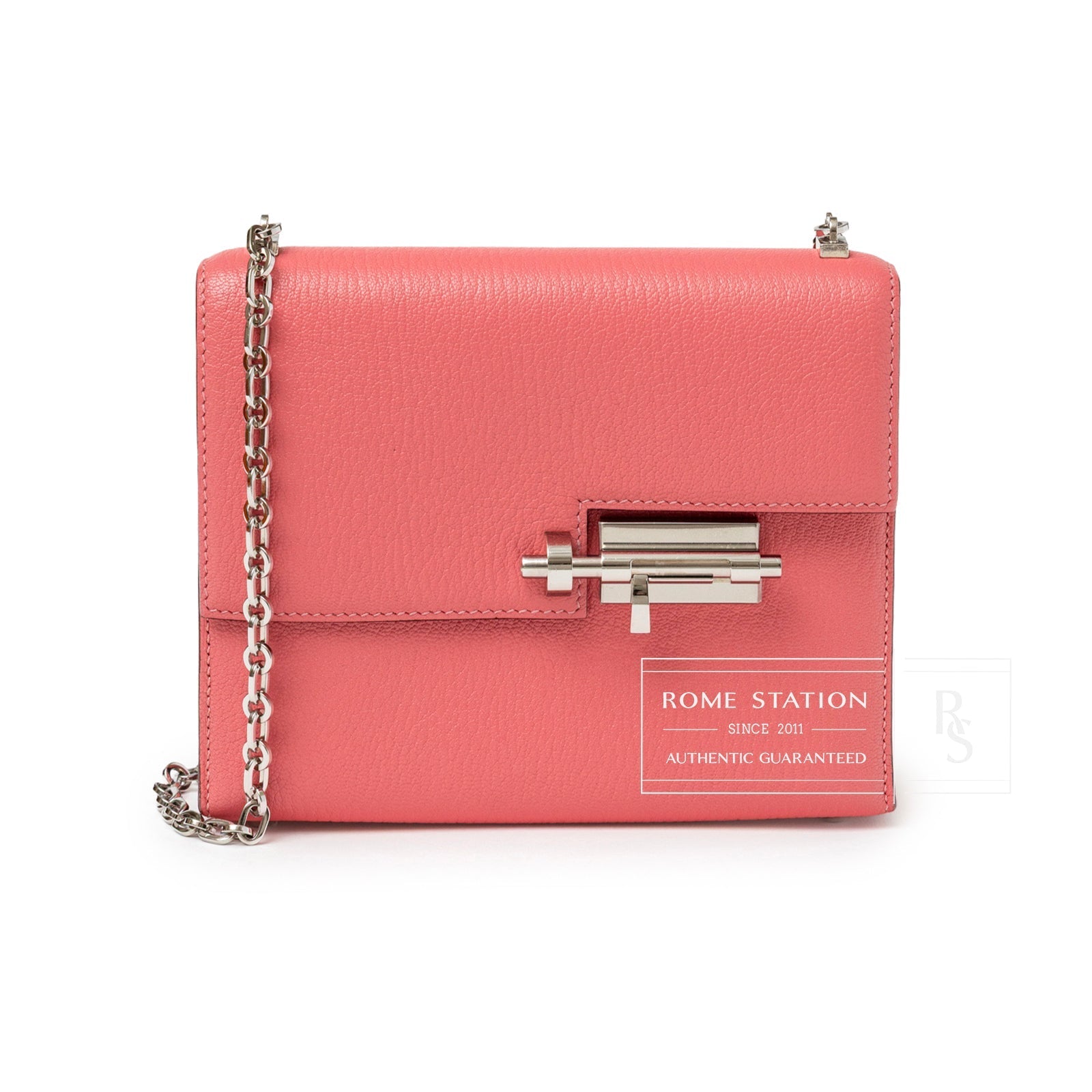 Hermès Mini Verrou Chaine Bag Rose Azalee Chevre Mysore Palladium Hardware