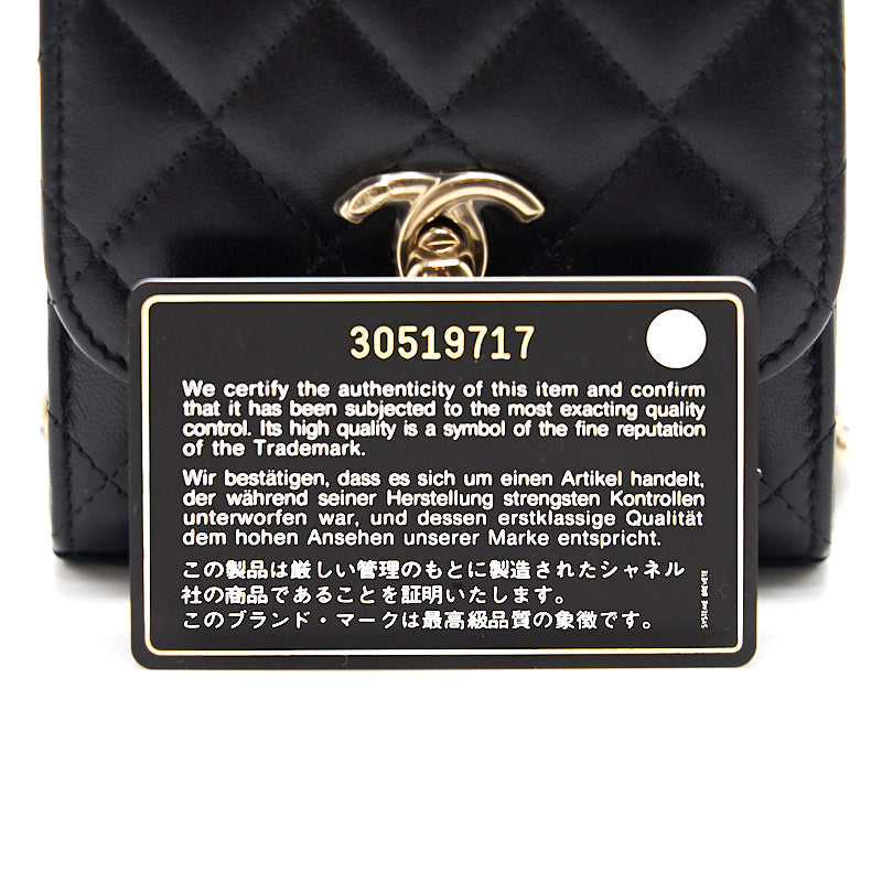 Chanel Lambskin Quilted Mini Trendy CC Chain Wallet Black