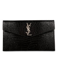 Saint Laurent Croc Embossed Uptown Clutch