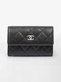 Chanel Interlocking CC Small Flap  Holder Black Lambskin Leather